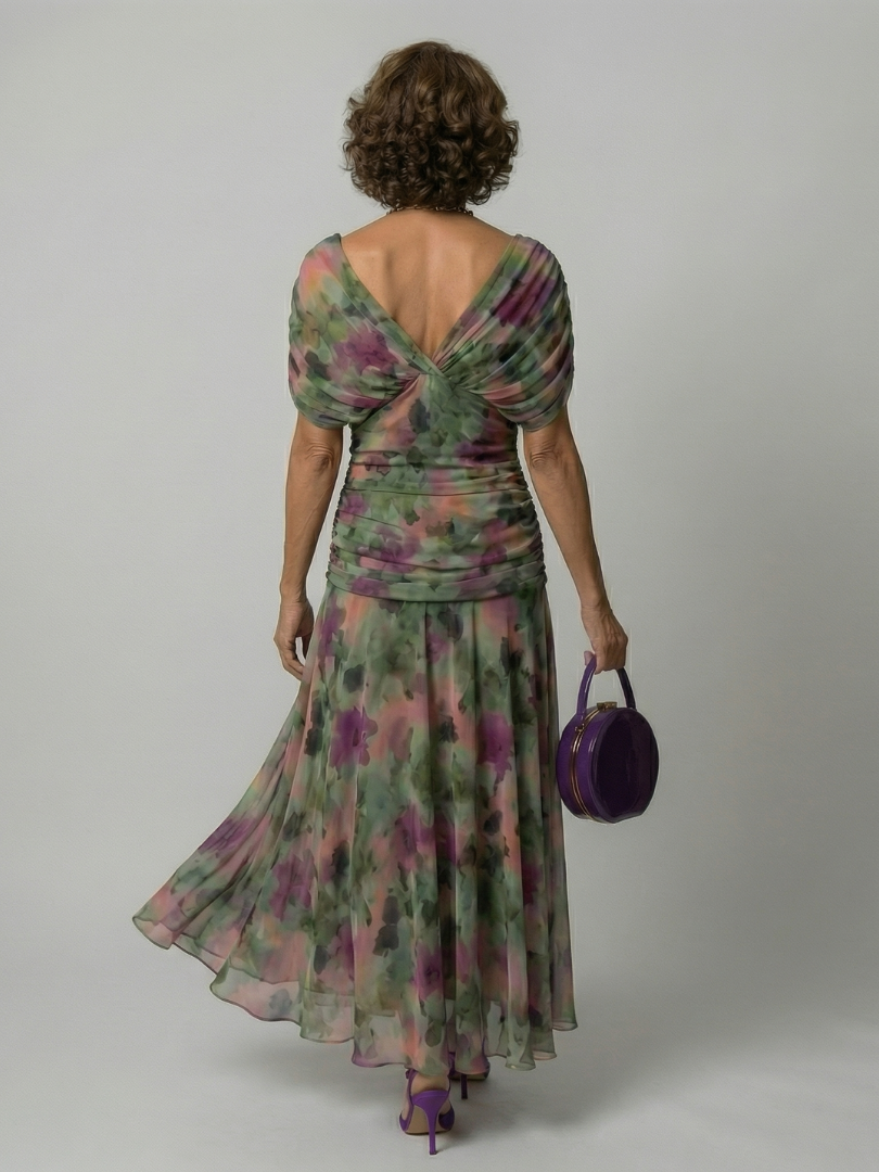 Robe Midi Décontractée à Épaules Dénudées Calen