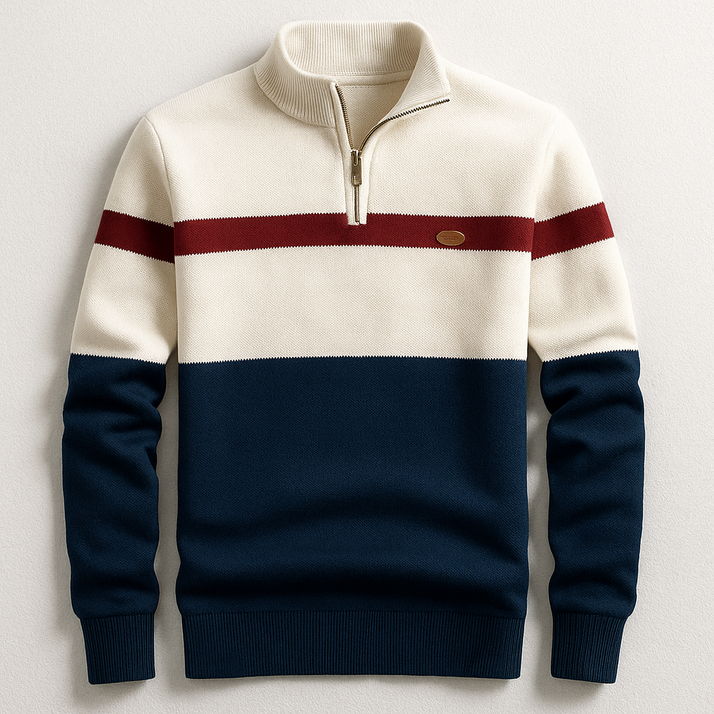 PULL HOMME AVEC ZIP AU COL