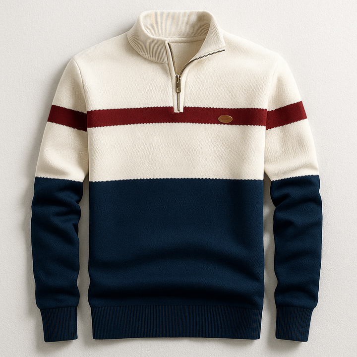 PULL HOMME AVEC ZIP AU COL