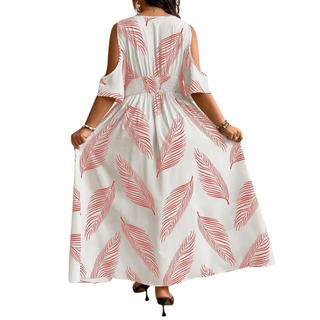 Océane | Robe à épaules dénudées imprimée boho