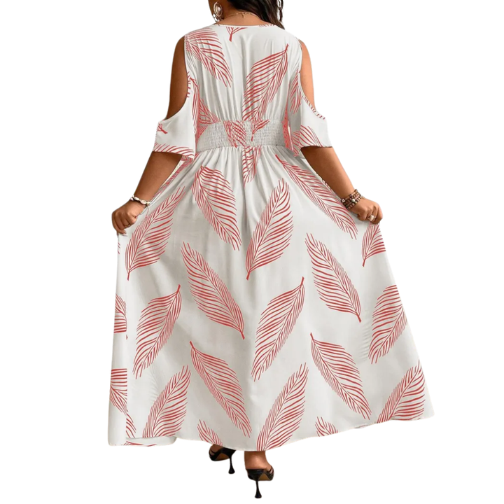 Océane | Robe à épaules dénudées imprimée boho