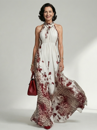 Robe Maxi Plissée Blanche Orlune