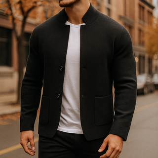 CARDIGAN EN LAINE TRICOTÉE POUR HOMME