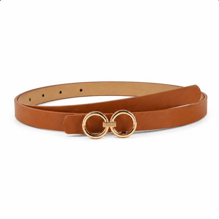 Ceinture Fine Femme à Double Boucle (108 cm)