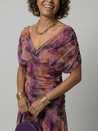 Robe Midi Décontractée à Épaules Dénudées Calen