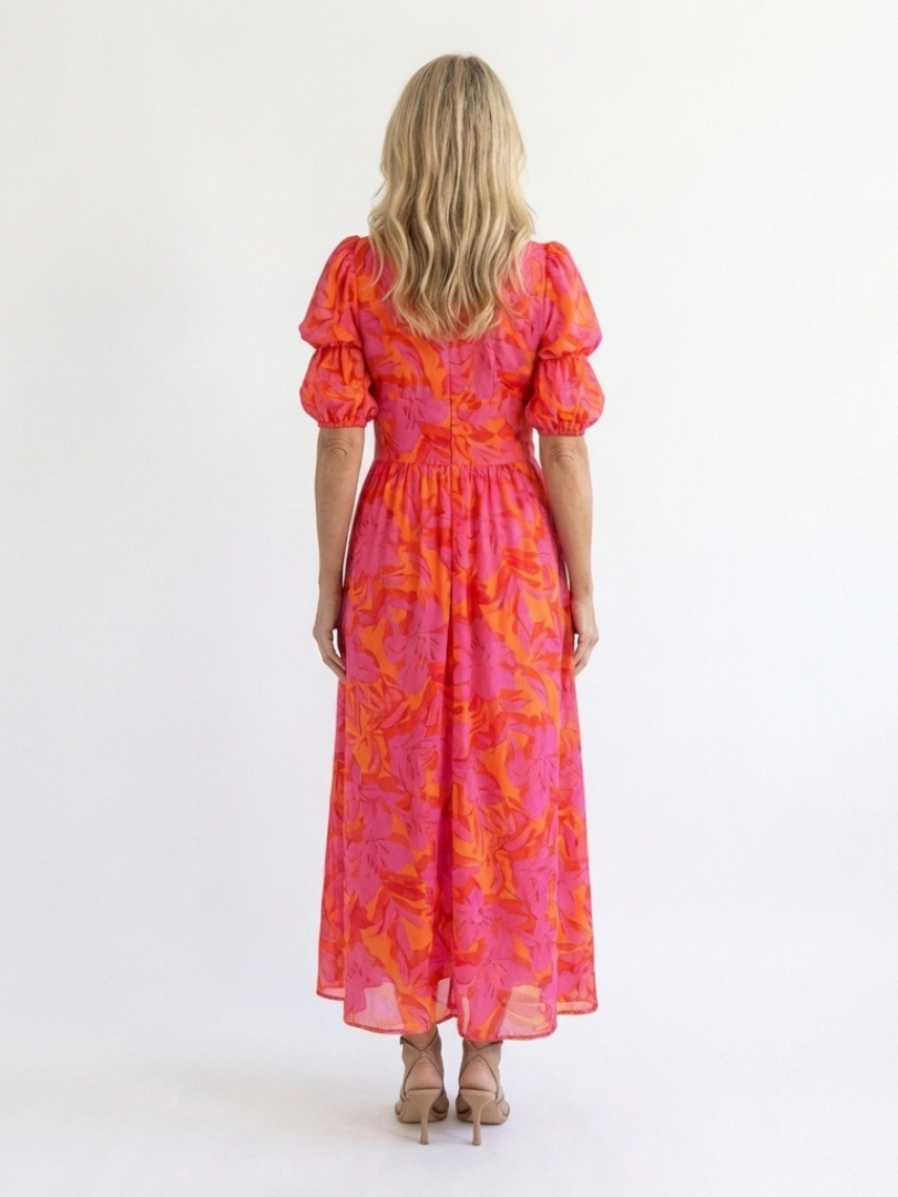 Robe Midi à Manches Bouffantes Willow