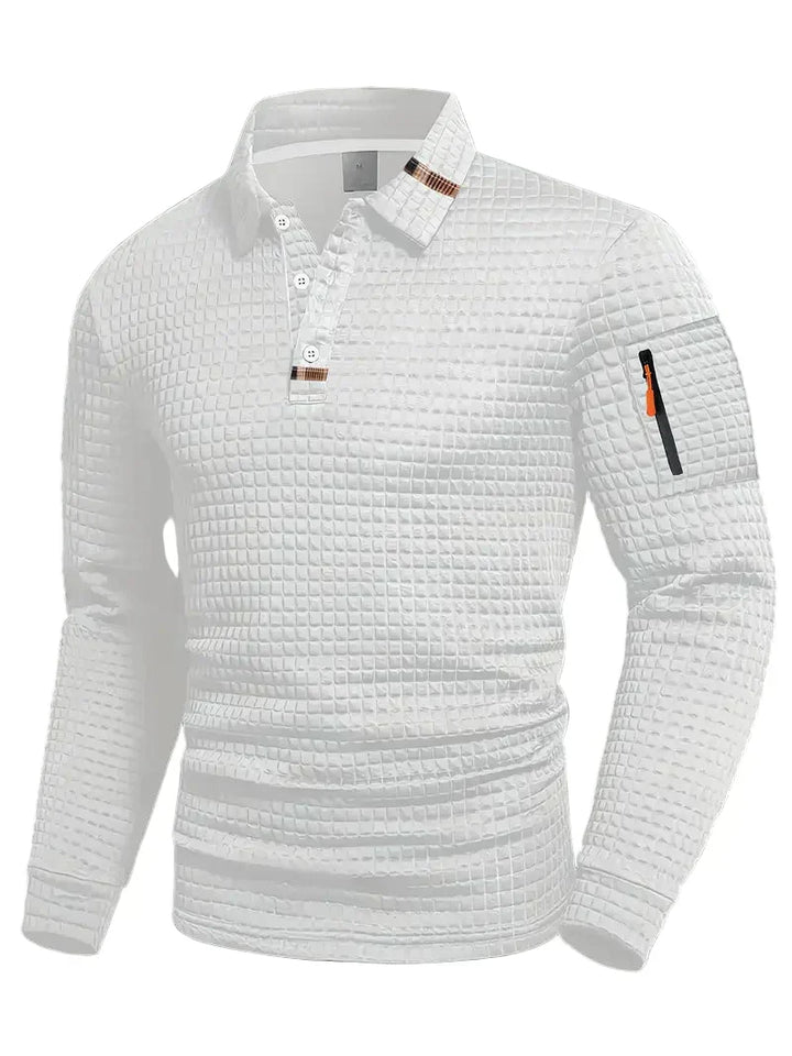 POLO À MANCHES LONGUES TEXTURÉE