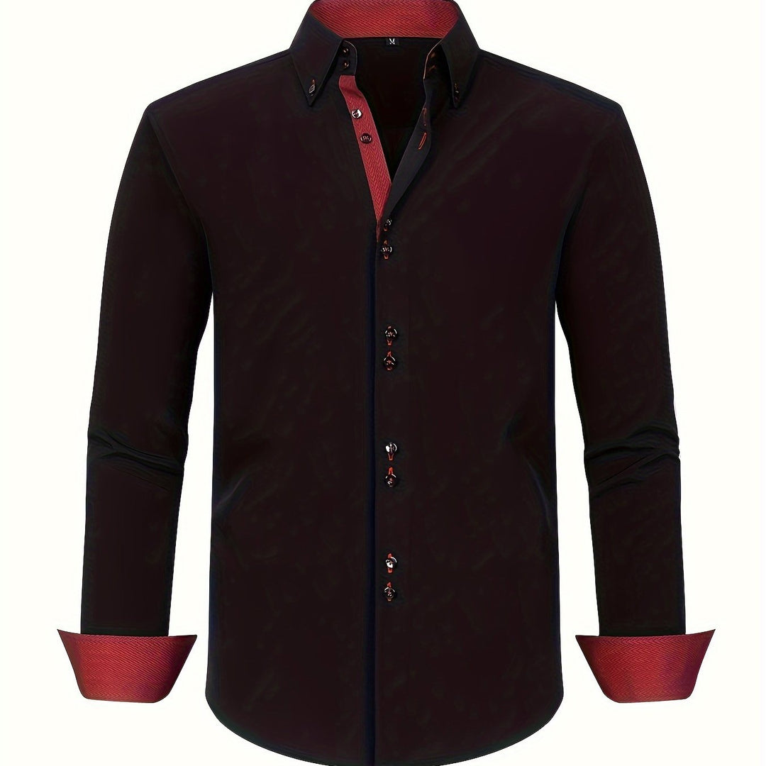CHEMISE ÉLÉGANTE LÉGÈRE AVEC DÉTAILS CONTRASTÉS