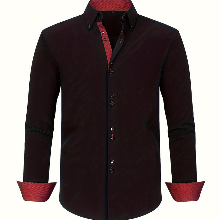 CHEMISE ÉLÉGANTE LÉGÈRE AVEC DÉTAILS CONTRASTÉS