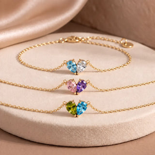 BRACELET DUO AVEC PIERRES DE NAISSANCE
