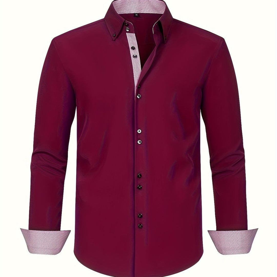 CHEMISE ÉLÉGANTE LÉGÈRE AVEC DÉTAILS CONTRASTÉS