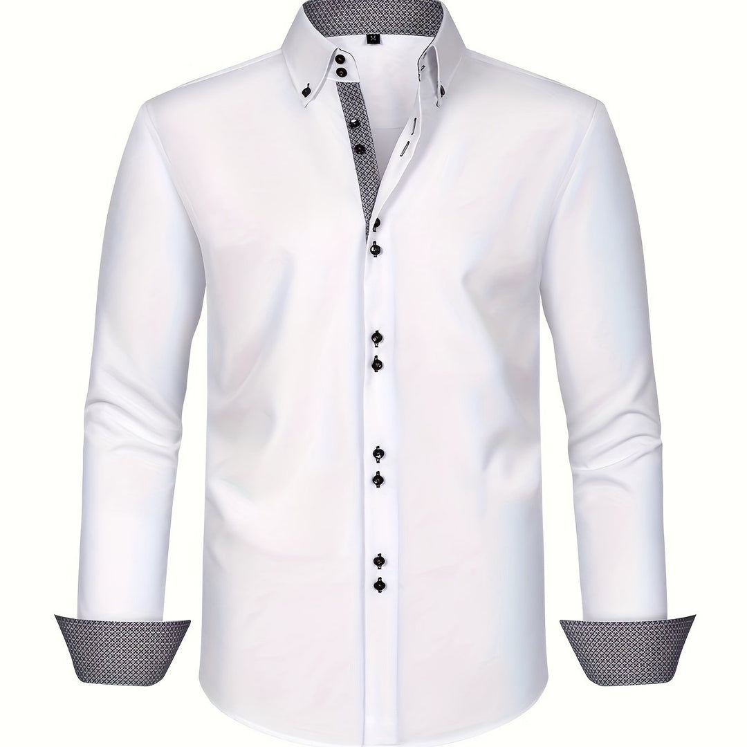 CHEMISE ÉLÉGANTE LÉGÈRE AVEC DÉTAILS CONTRASTÉS