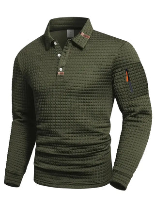 POLO À MANCHES LONGUES TEXTURÉE