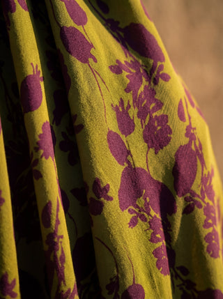 Mélisande | Robe Midi Fleurie Vert Olive
