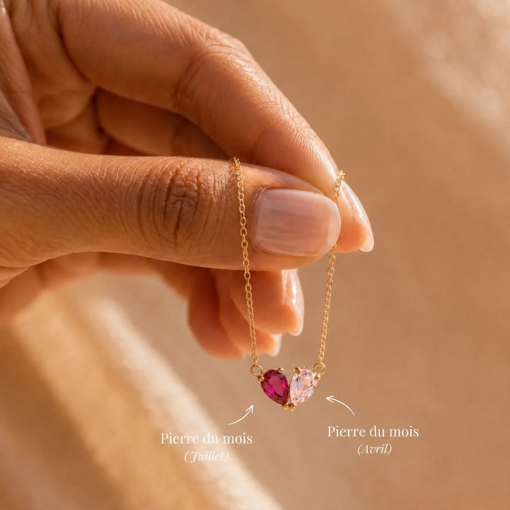COLLIER DUO AVEC PIERRES DE NAISSANCE