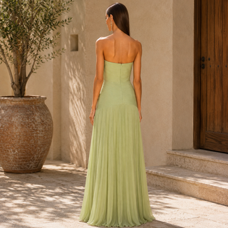 Eugénie | Robe Maxi Bustier Plissée