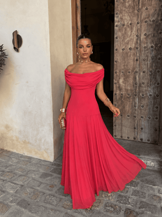 Madeleine | Robe Maxi Drapée Évasée