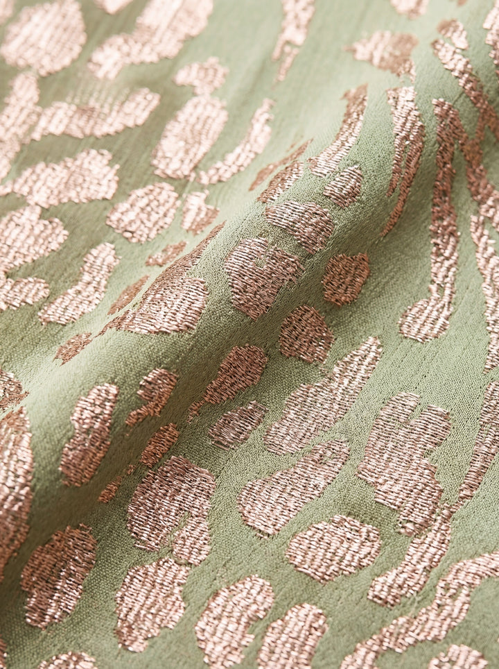 Céleste | Robe Midi Léopard Métallisée