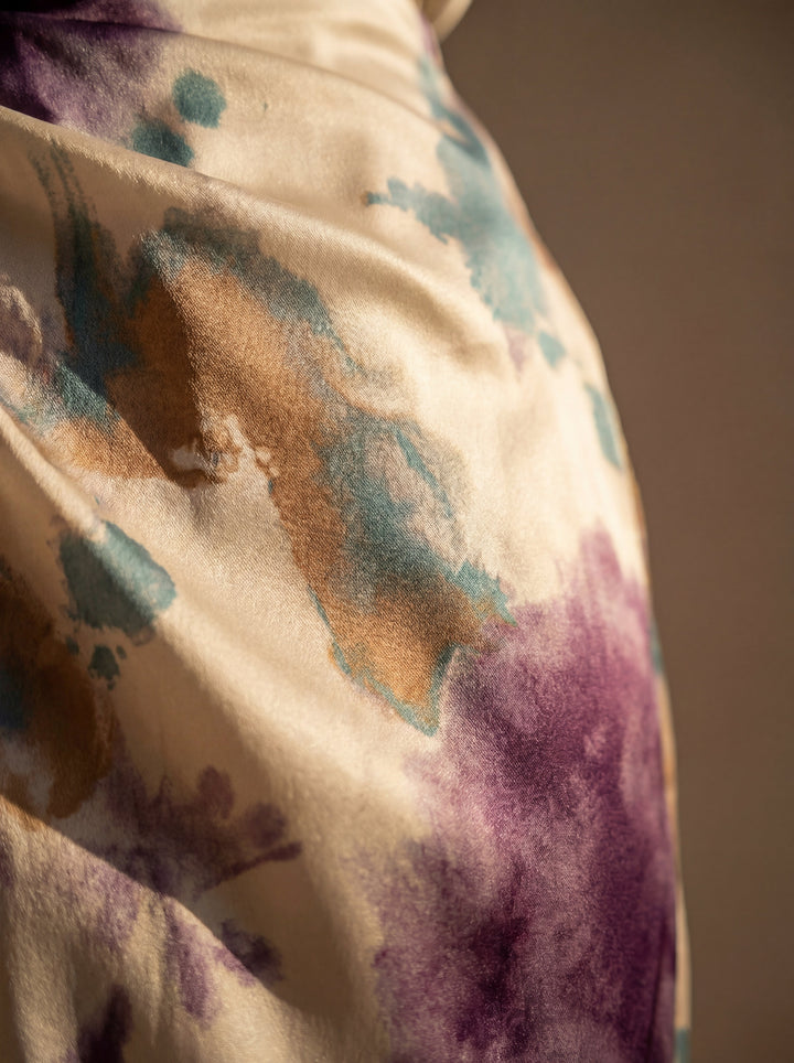 Eulalie | Robe Midi Portefeuille Aquarelle