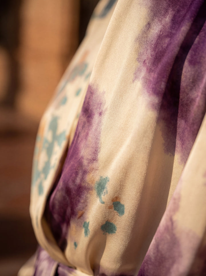 Eulalie | Robe Midi Portefeuille Aquarelle