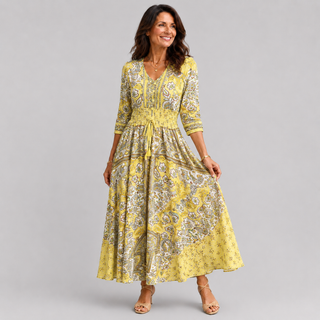 Louise | Robe Maxi Bohème Imprimé Cachemire
