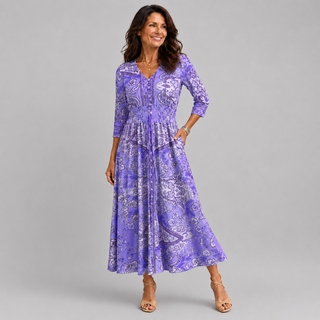 Louise | Robe Maxi Bohème Imprimé Cachemire
