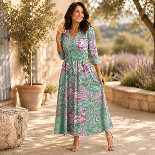 Louise | Robe Maxi Bohème Imprimé Cachemire