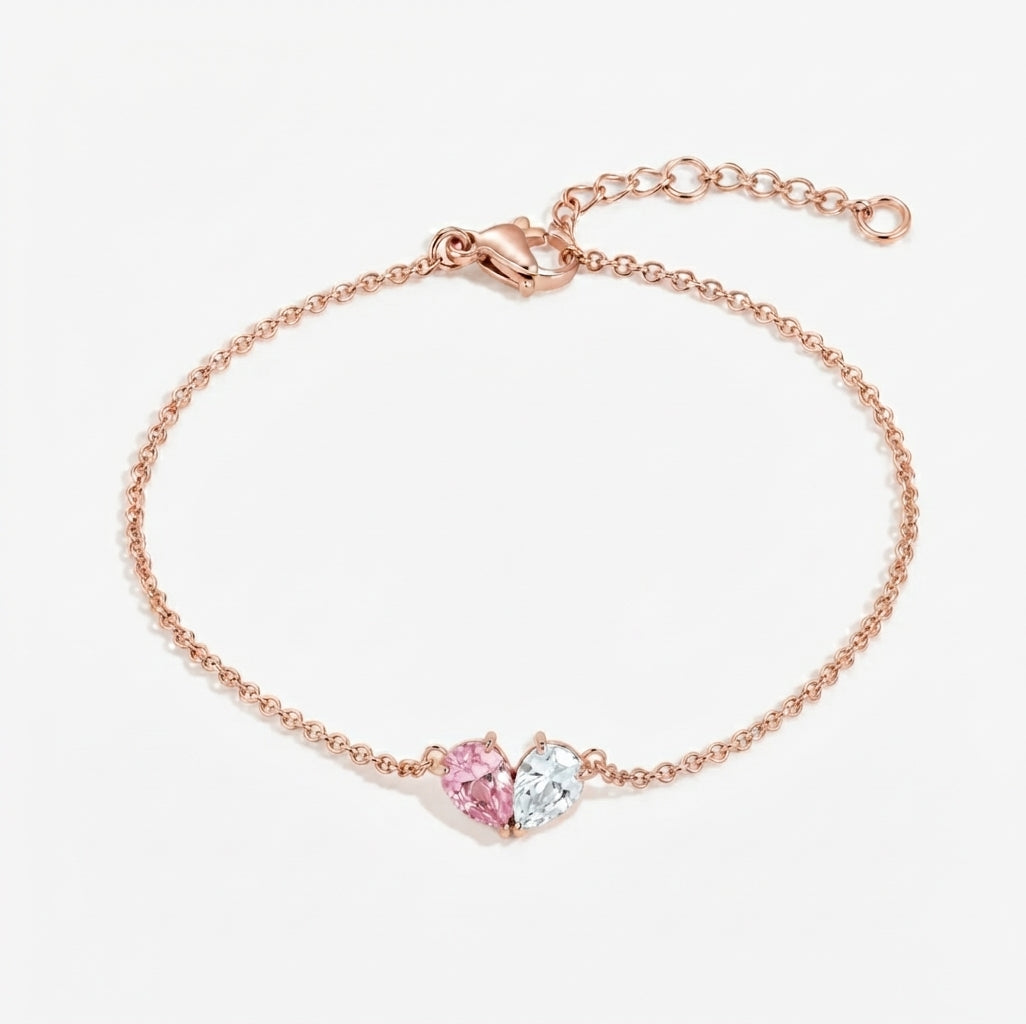 BRACELET DUO AVEC PIERRES DE NAISSANCE