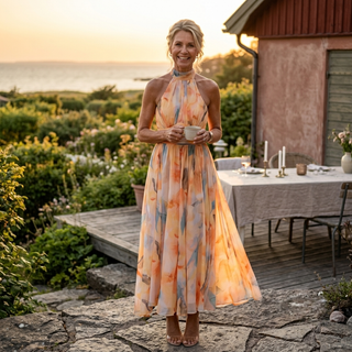 Jolie™ | Robe longue élégante à col licou