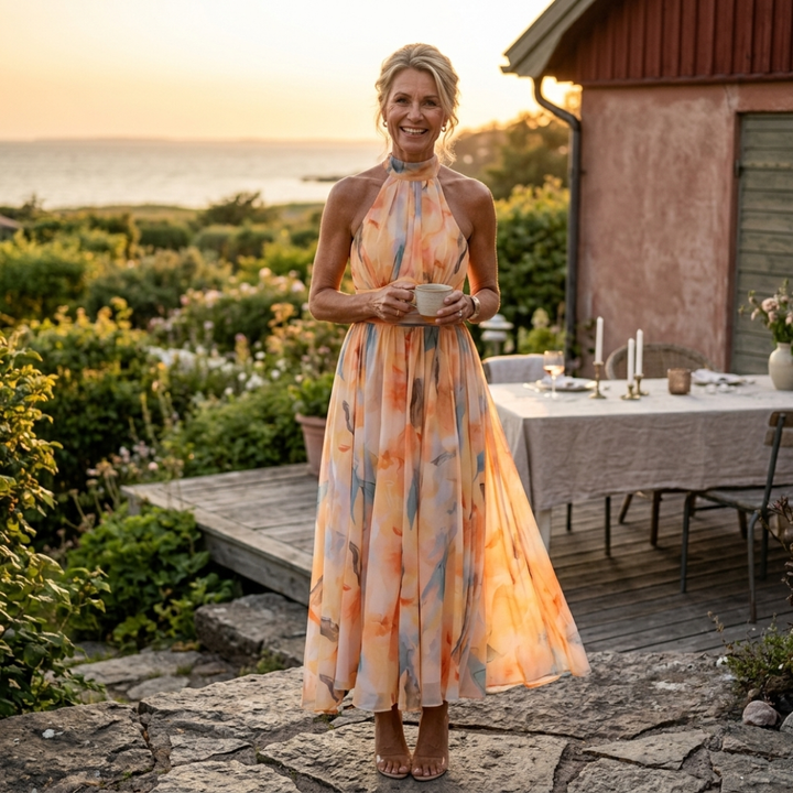 Jolie™ | Robe longue élégante à col licou