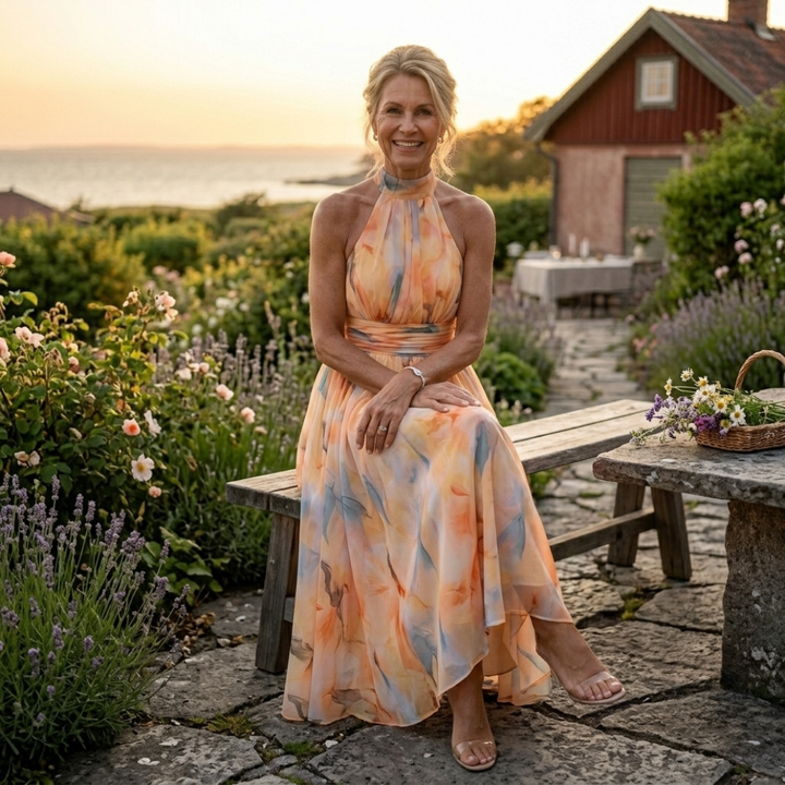 Jolie™ | Robe longue élégante à col licou