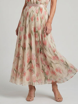 Sidonie | Robe Midi Fleurie à Col Halter