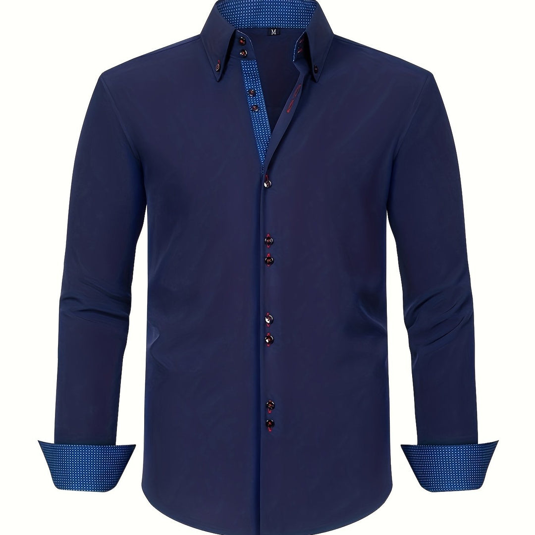 CHEMISE ÉLÉGANTE LÉGÈRE AVEC DÉTAILS CONTRASTÉS