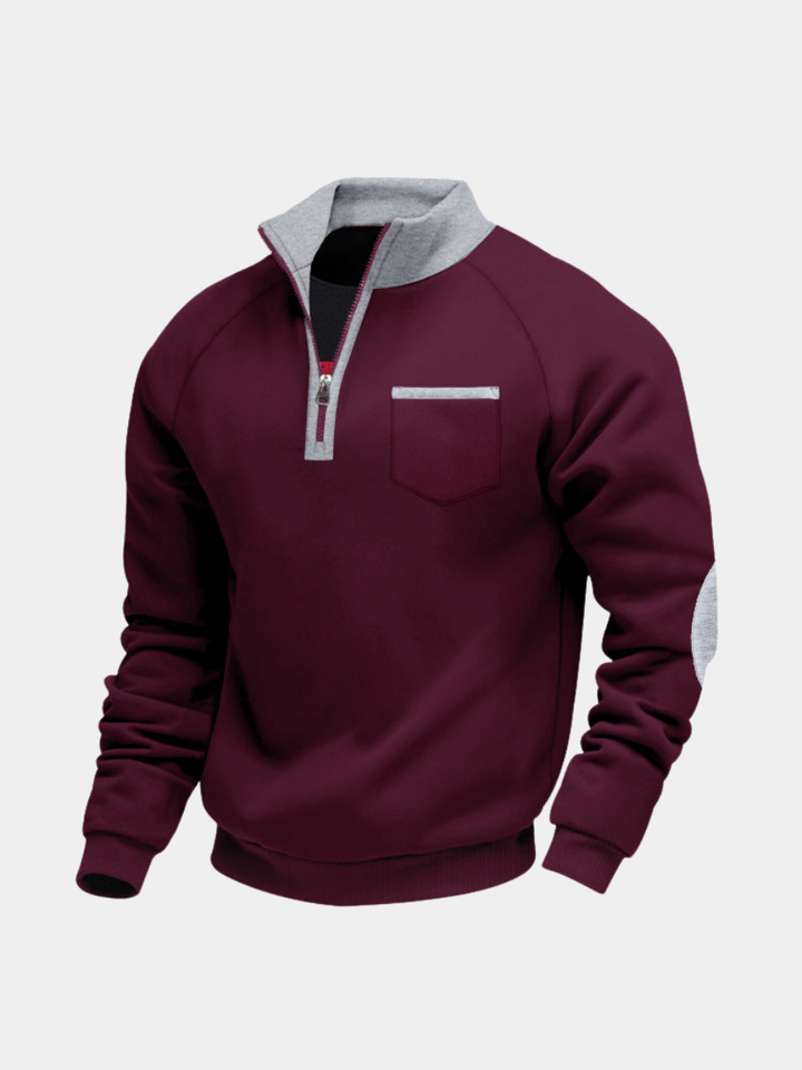 PULL EN POLAIRE AVEC MOITIÉ ZIP POUR HOMME