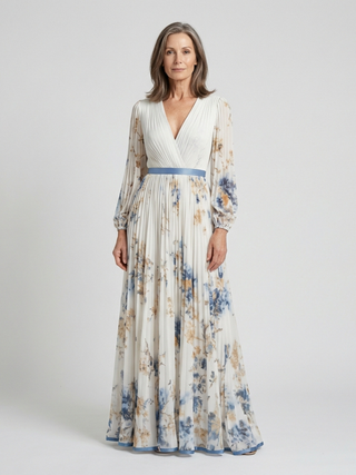 Robe Maxi Fleurie à Manches Longues Lavinia