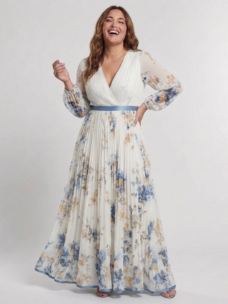 Robe Maxi Fleurie à Manches Longues Lavinia