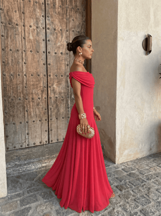 Madeleine | Robe Maxi Drapée Évasée