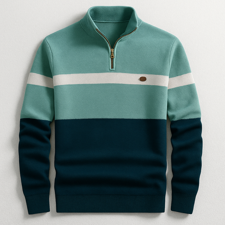PULL HOMME AVEC ZIP AU COL