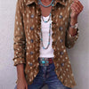 Hélène | Veste Bohème Imprimé Animalier Marron à Volants