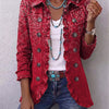 Gaëlle | Veste Bohème Paisley Dégradé Rouge à Volants