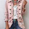 Martine | Veste Fleurie Rose à Volants et Boutons