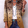 Paule | Blazer Léopard Dégradé Ocre à Volants