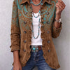 Séverine | Veste Paisley Marron à Volants