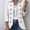 Camille | Veste Bohème-Chic Brodée Fleurs Ivoire à Finitions Froncées
