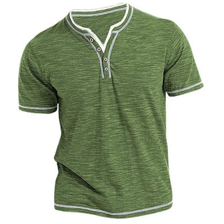 Adrian – T-shirt Henley à manches courtes décontracté