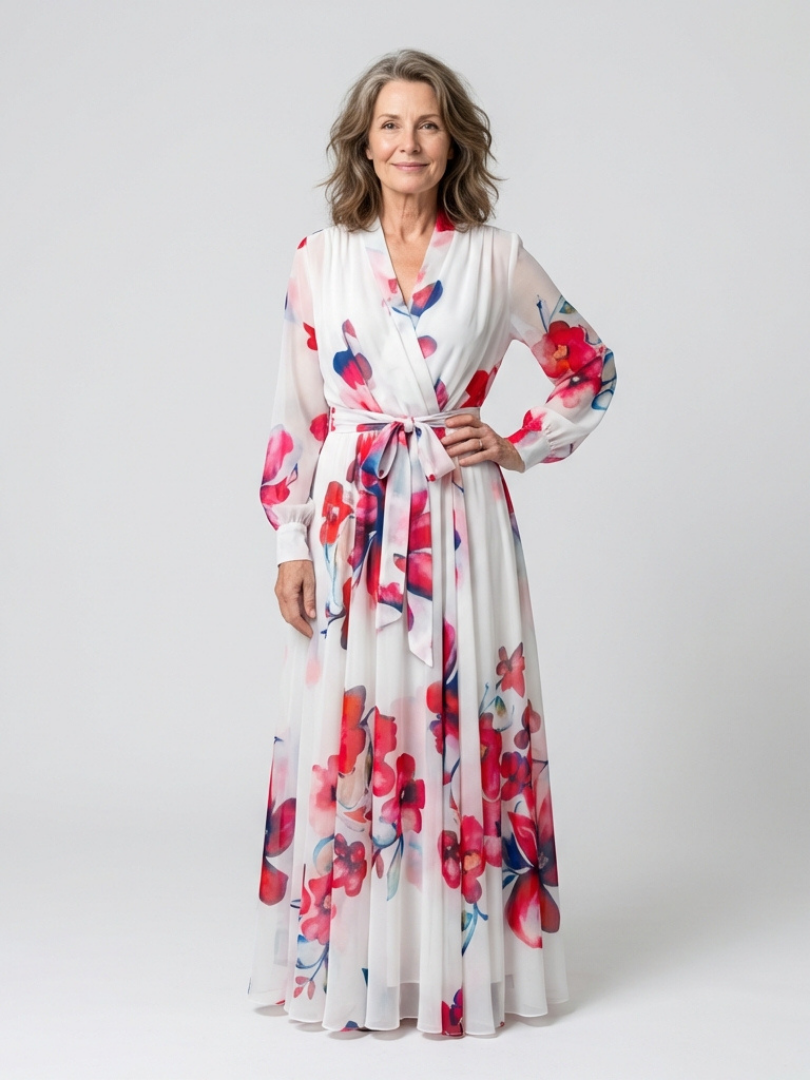 Robe Maxi Enveloppe Florale Lillian