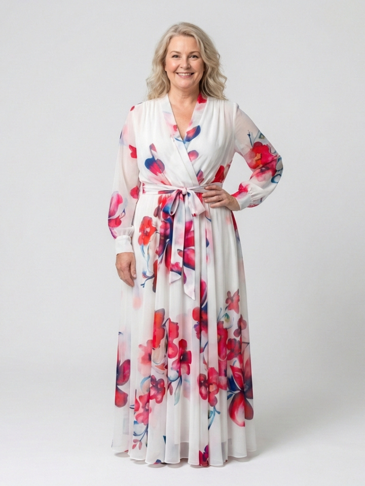 Robe Maxi Enveloppe Florale Lillian