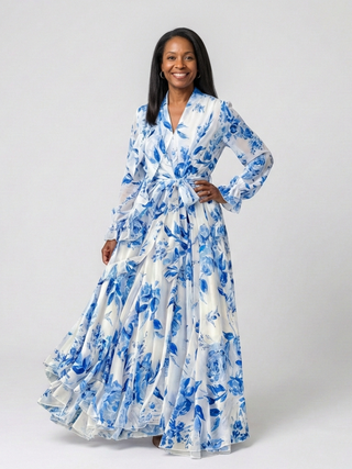 Robe Maxi Enveloppe Florale Lillian