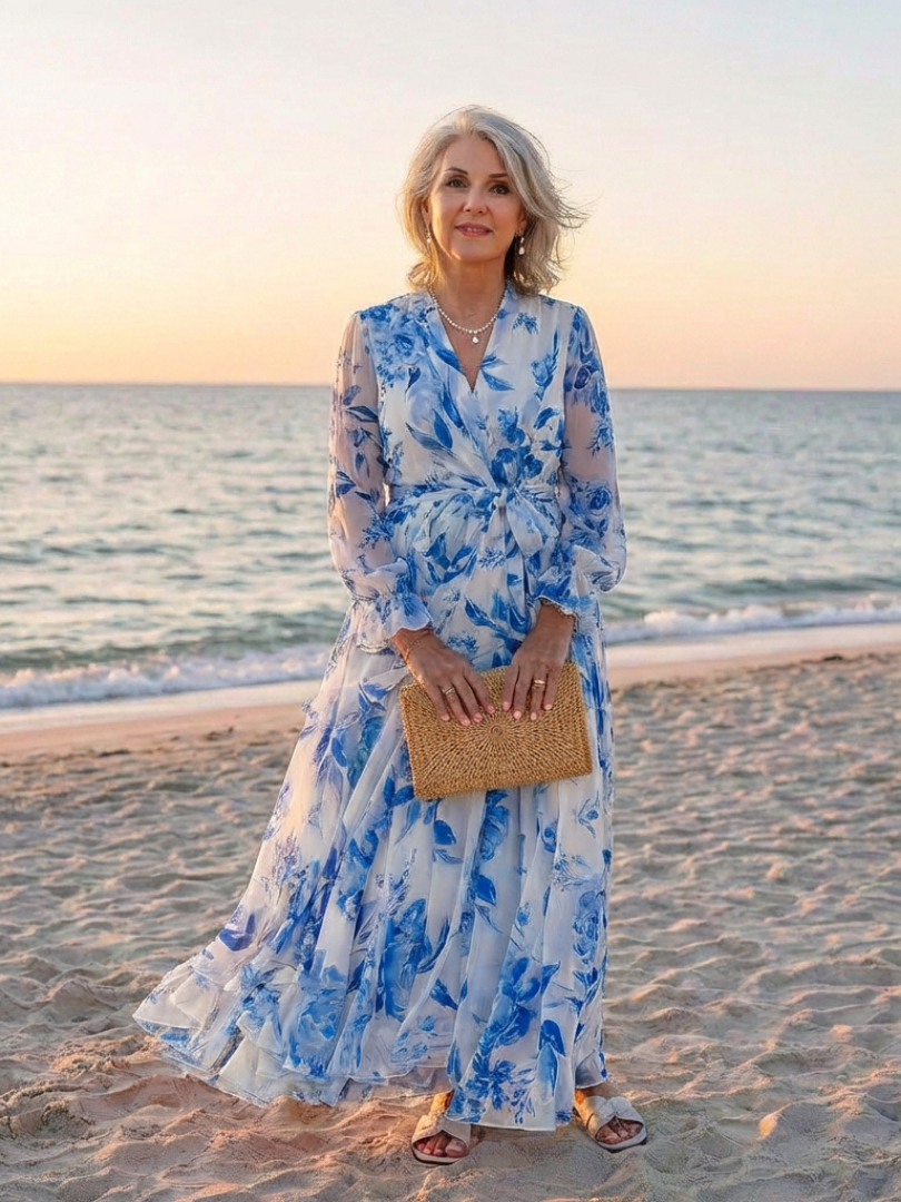 Robe Maxi Enveloppe Florale Lillian