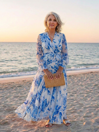 Robe Maxi Enveloppe Florale Lillian